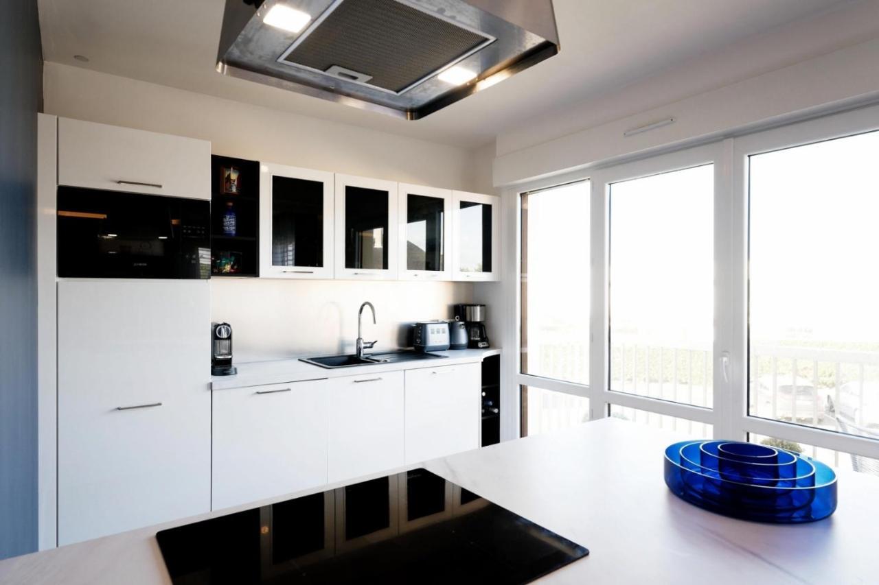 Le Luxe & Votre Vue Mer A Ouistreham Riva Bella Kültér fotó